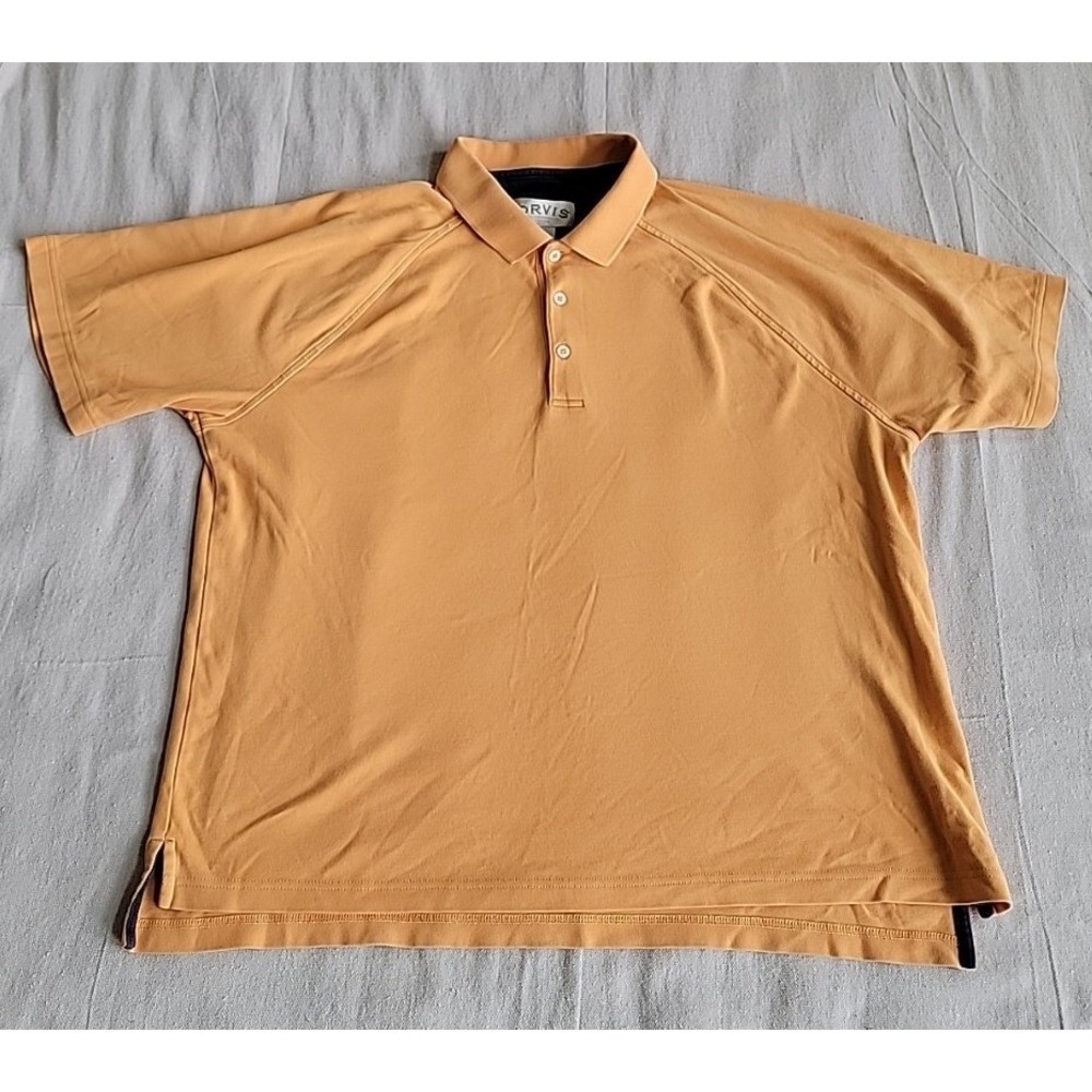 Orvis Mens XL Polo Shirt Orange Cotton Breathable Golf Casual Dad Vintage‎ 90s